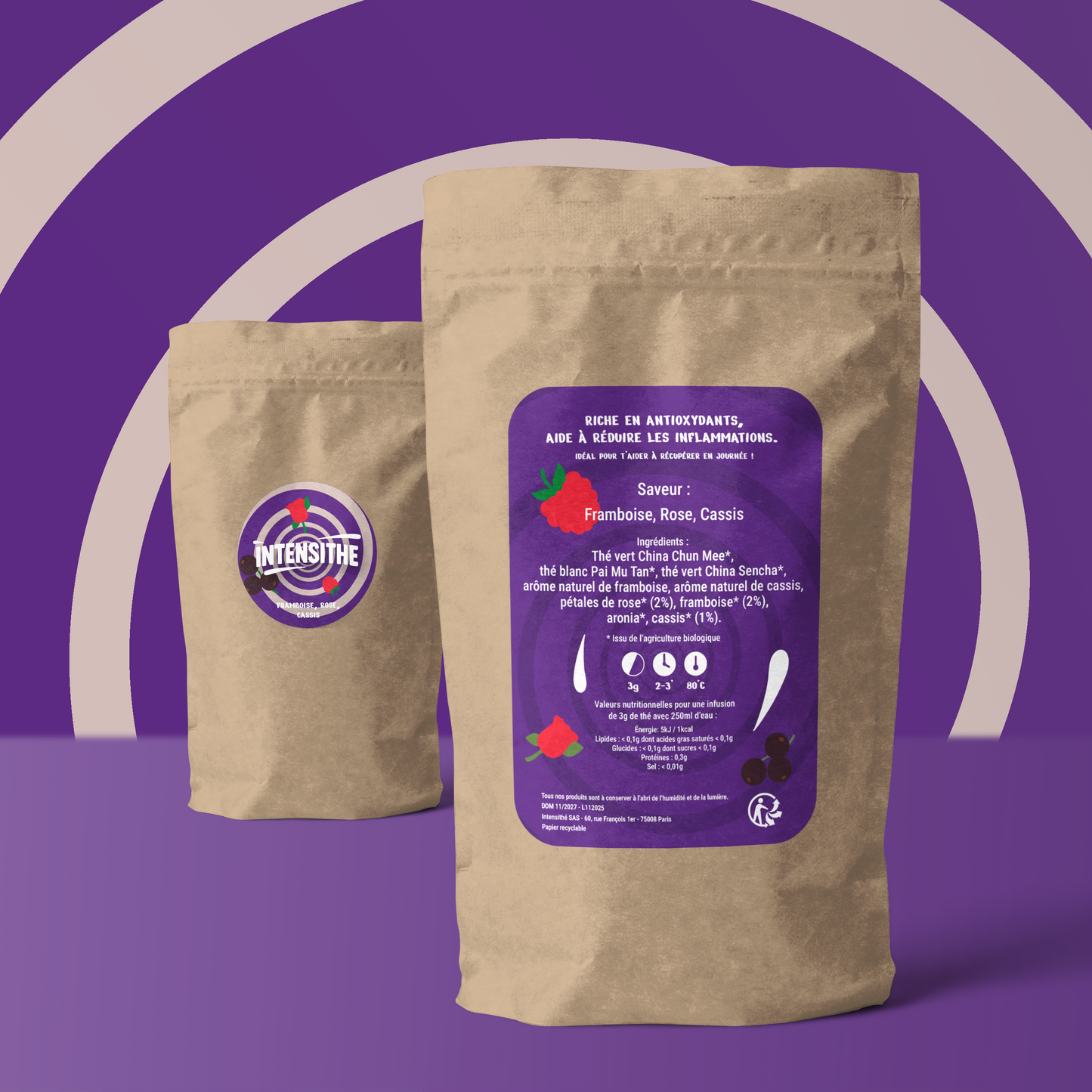 Thé Blanc en vrac - Framboise • Rose • Cassis